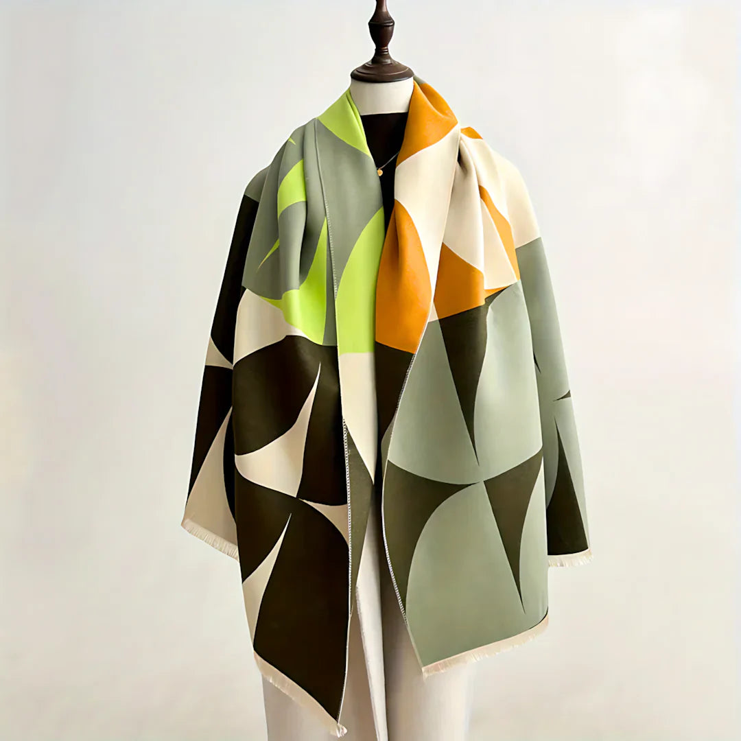 Natha - Écharpe Chaude Géométrique Haute Couture