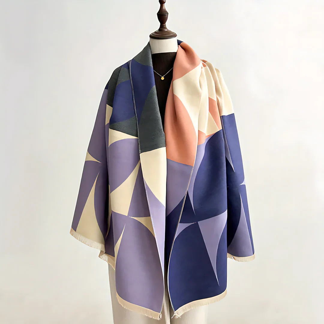 Natha - Écharpe Chaude Géométrique Haute Couture