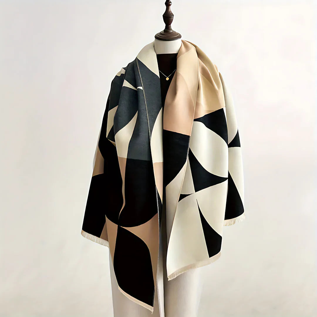 Natha - Écharpe Chaude Géométrique Haute Couture