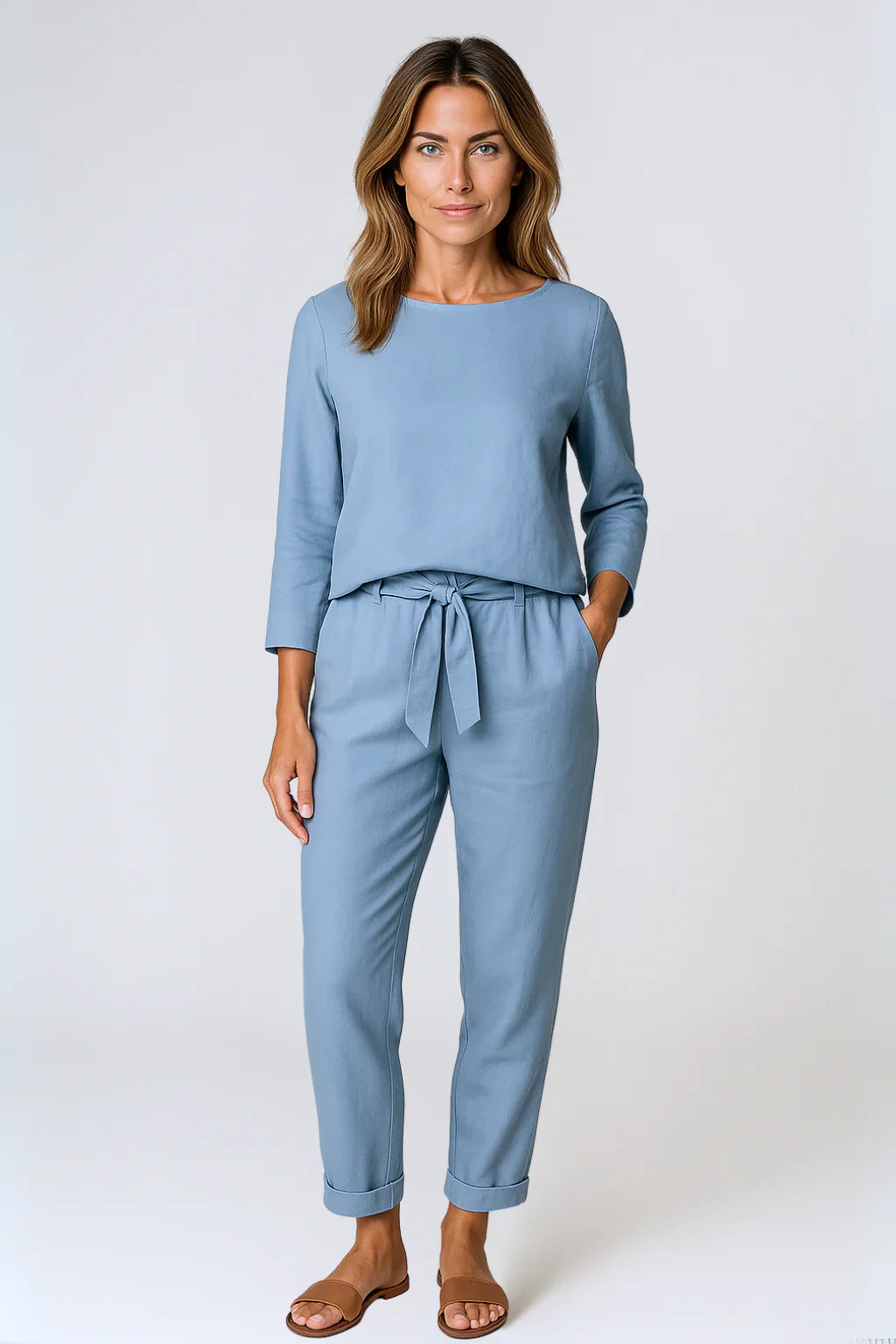 Theana - Elegant 2stk Åndbart Bomuldssæt