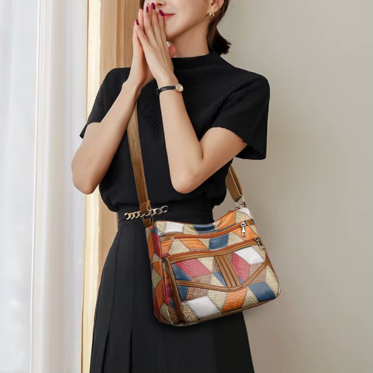 Hallie - Elegant Håndlavet Læder Crossbody Taske