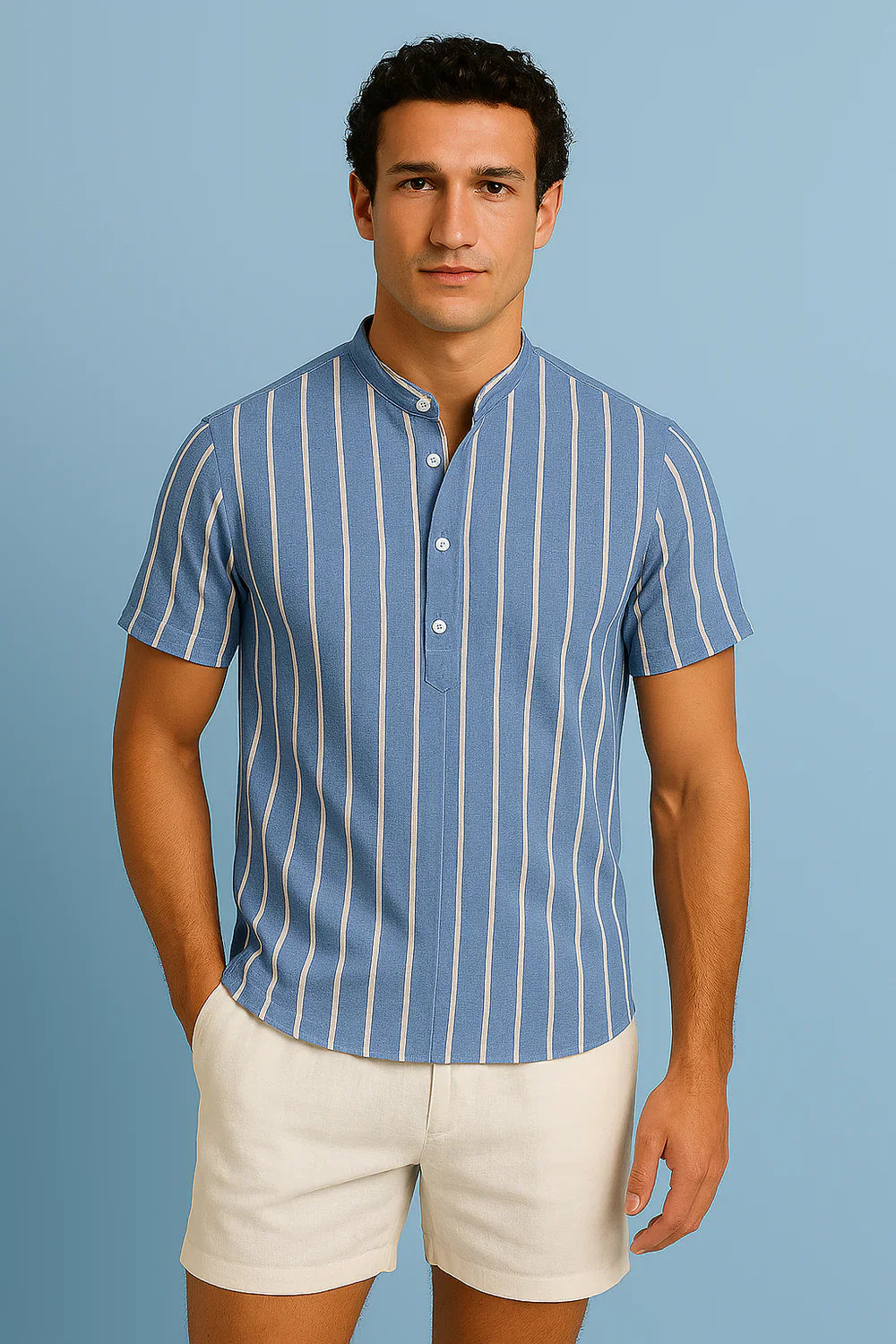 Ivan - Halvknappet Sommerskjorte i Hør