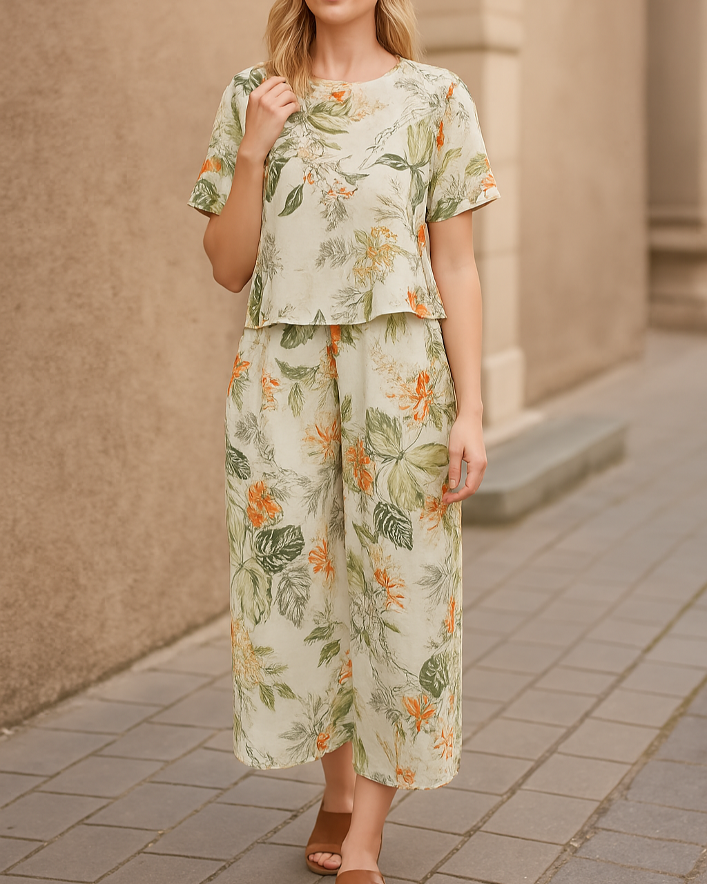 Ludmila - Løst 2 delt Bomulds Sommersæt