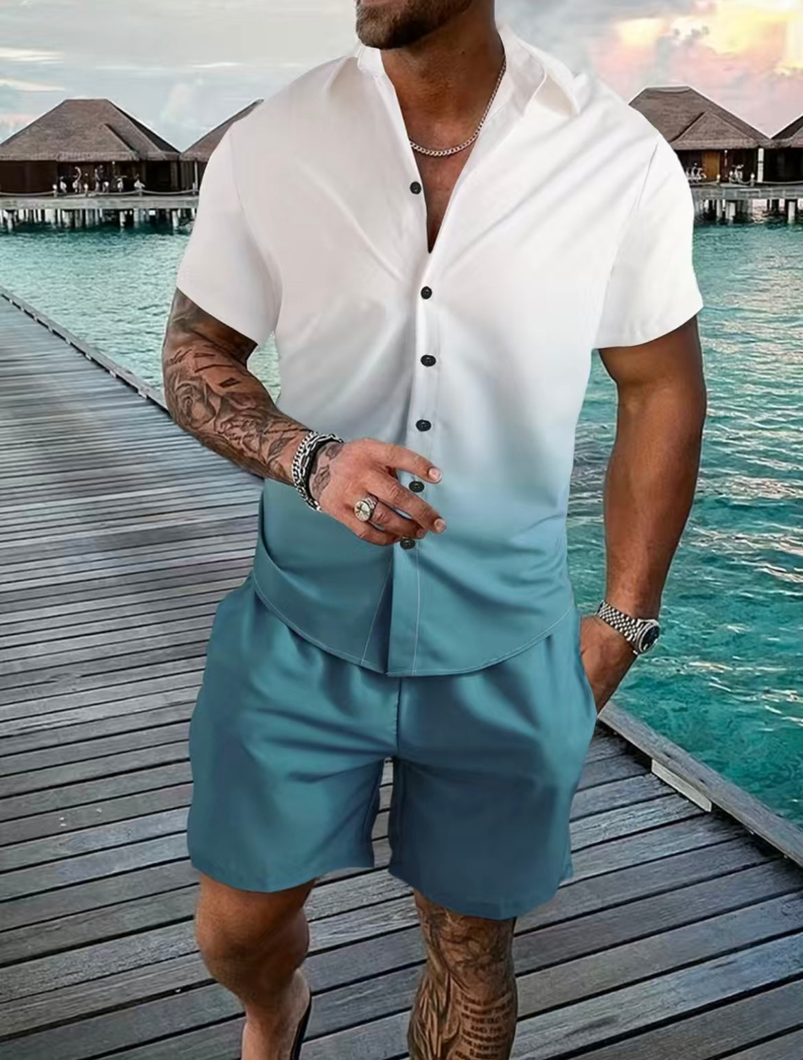 Nassau - Ensemble Dégradé en Satin Supérieur