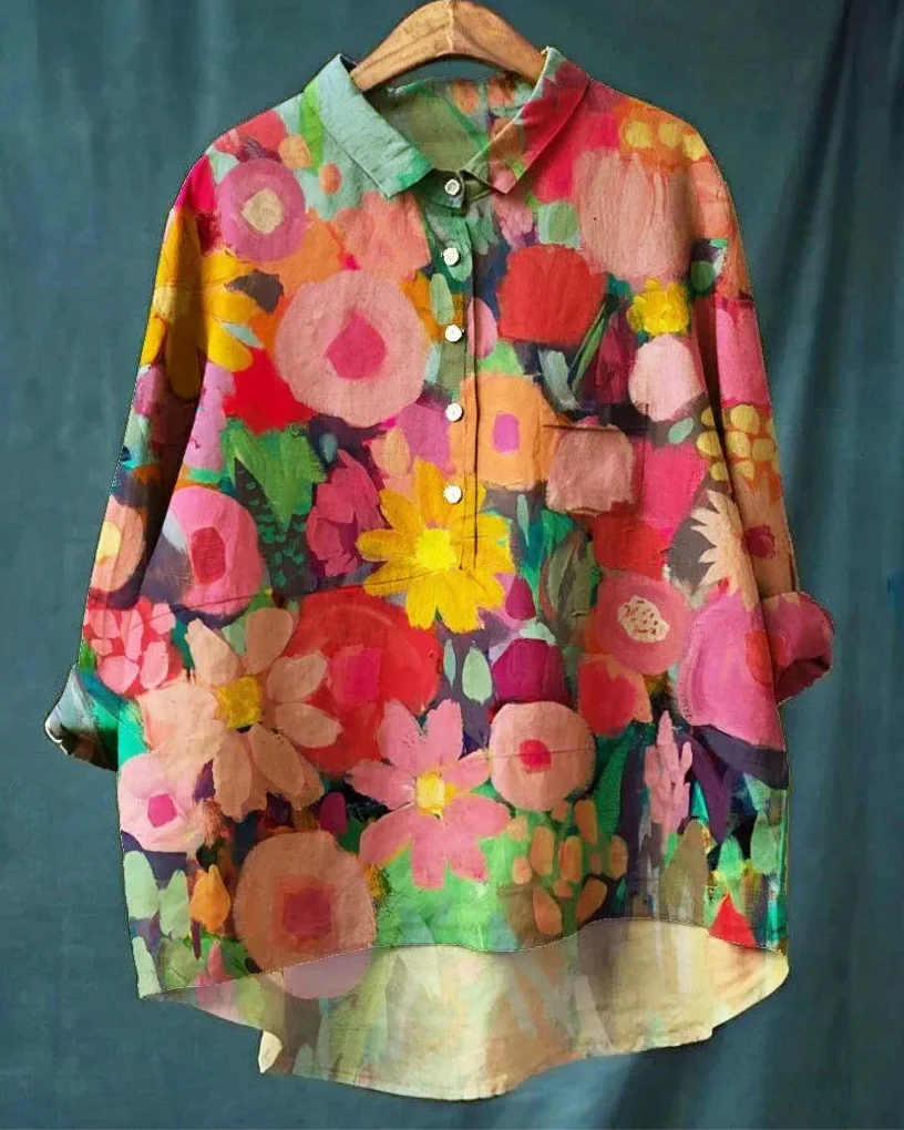 Shun - Kunstnerisk Dyreprint Bomuldsbluse