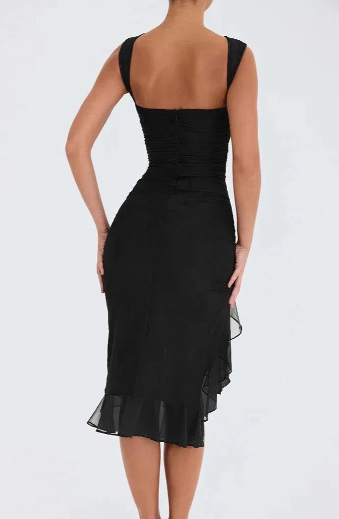 Nairobi - Robe Asymétrique à Volants de Qualité Premium