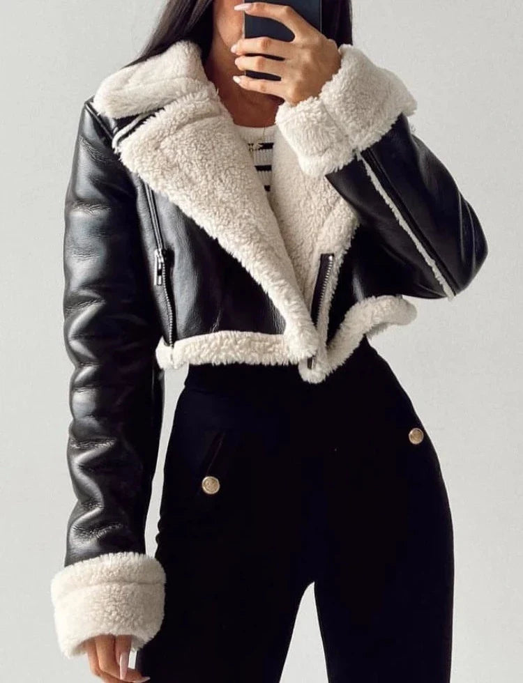 Bucarest - Veste en Cuir et Mouton Vegan Supérieur