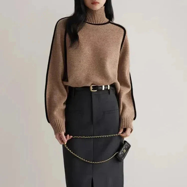 Danièle - Zimní Svetr S Rolákem Haute Couture