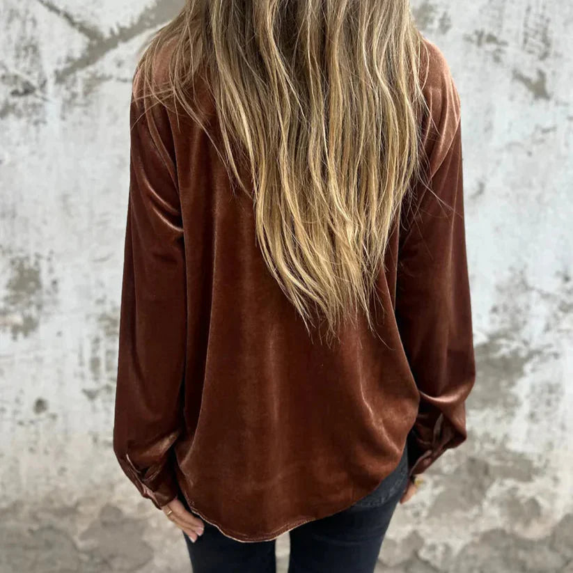 Sloane - Chemise Boutonnée en Velours Premium