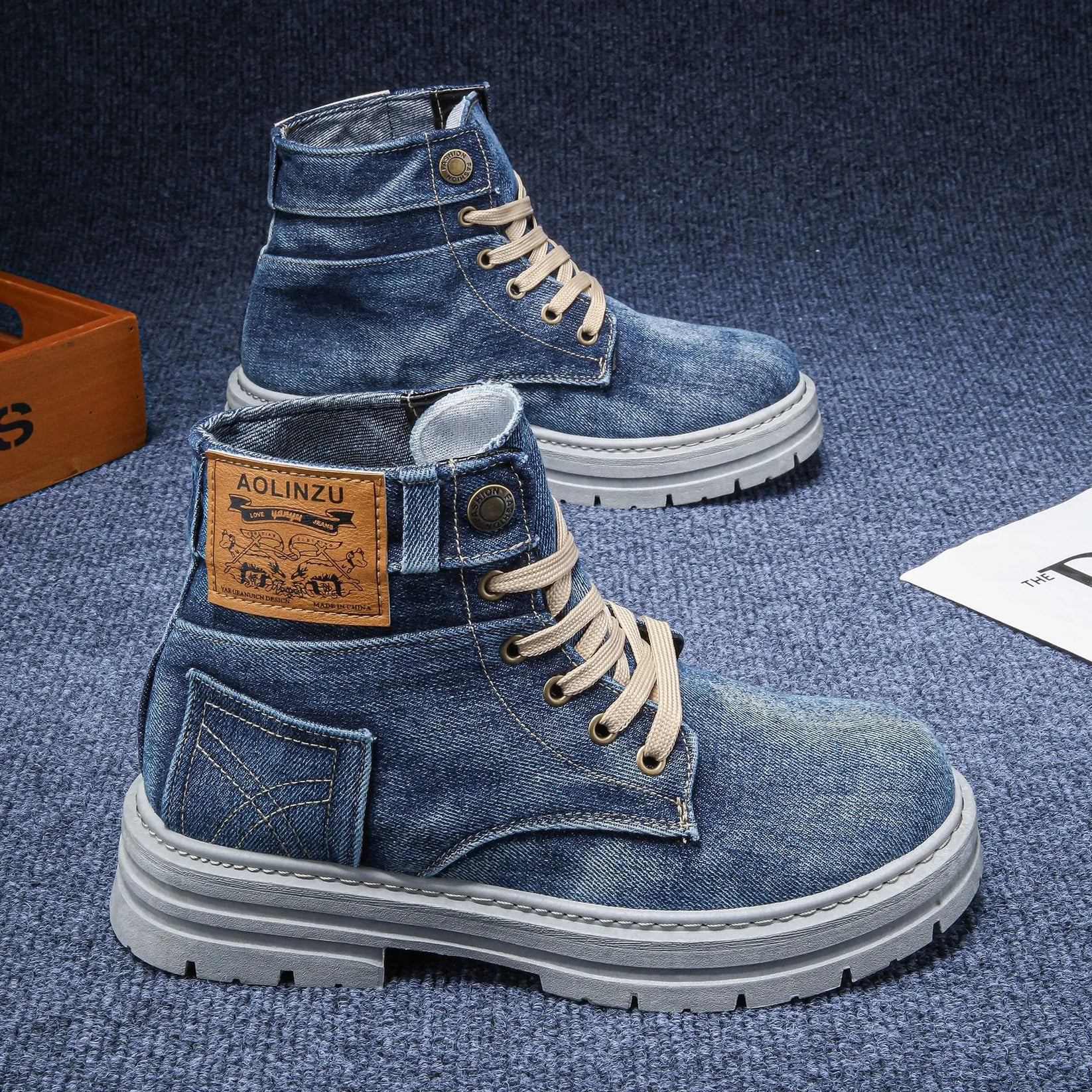 Dolovan - Premium Kvalitets Denim Snørestøvler