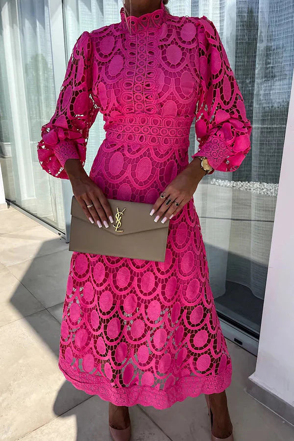 Emily - Robe Longue Chic Brodée