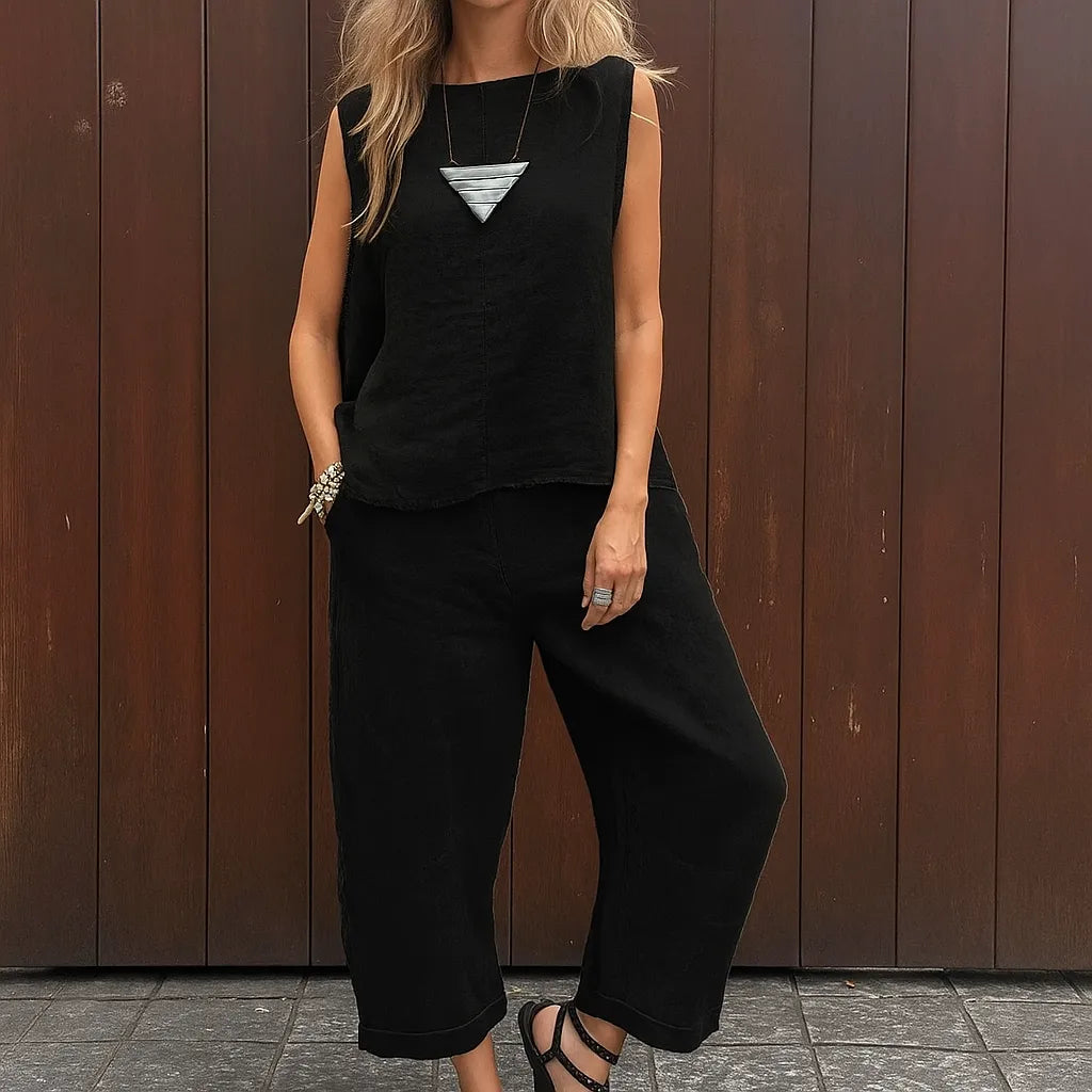 Abigail - Todelt Sommer Outfit i Hør