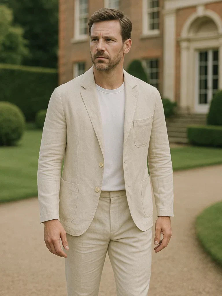 Valentin - Dvoudílný Oblek Z Prémiového Lněného Materiálu