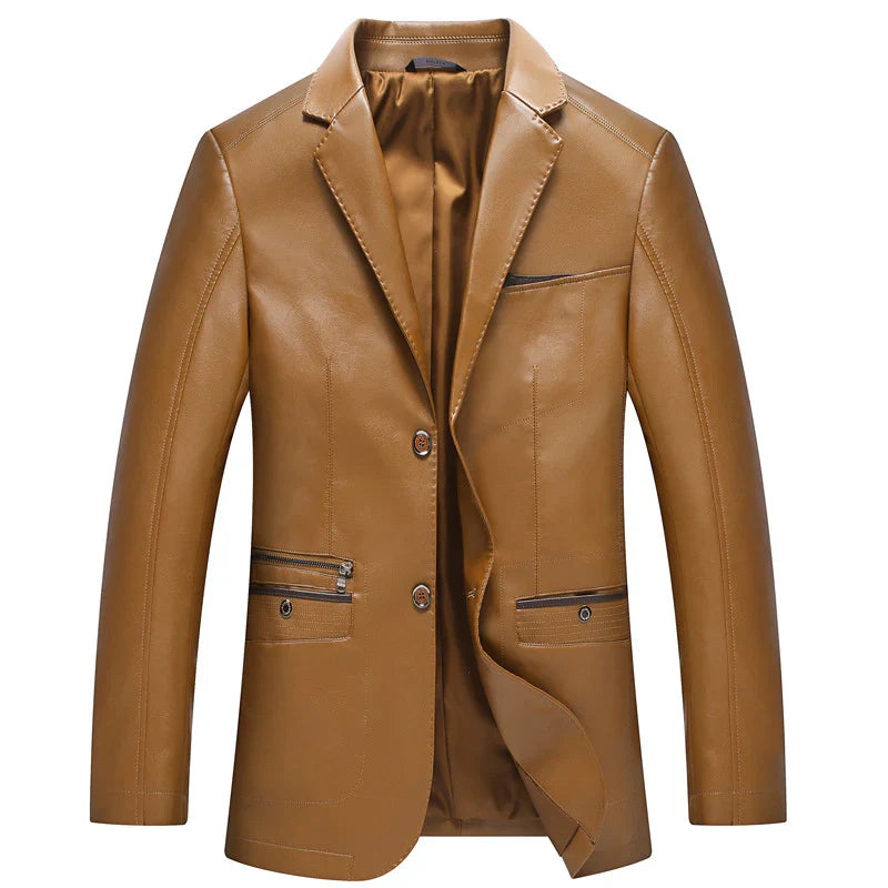 Edward - Prémiový Kožený Kabát Ve Stylu Blazera