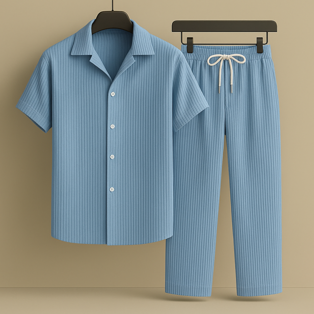 Maël - Casual Linned Skjorte og Bukser Sæt