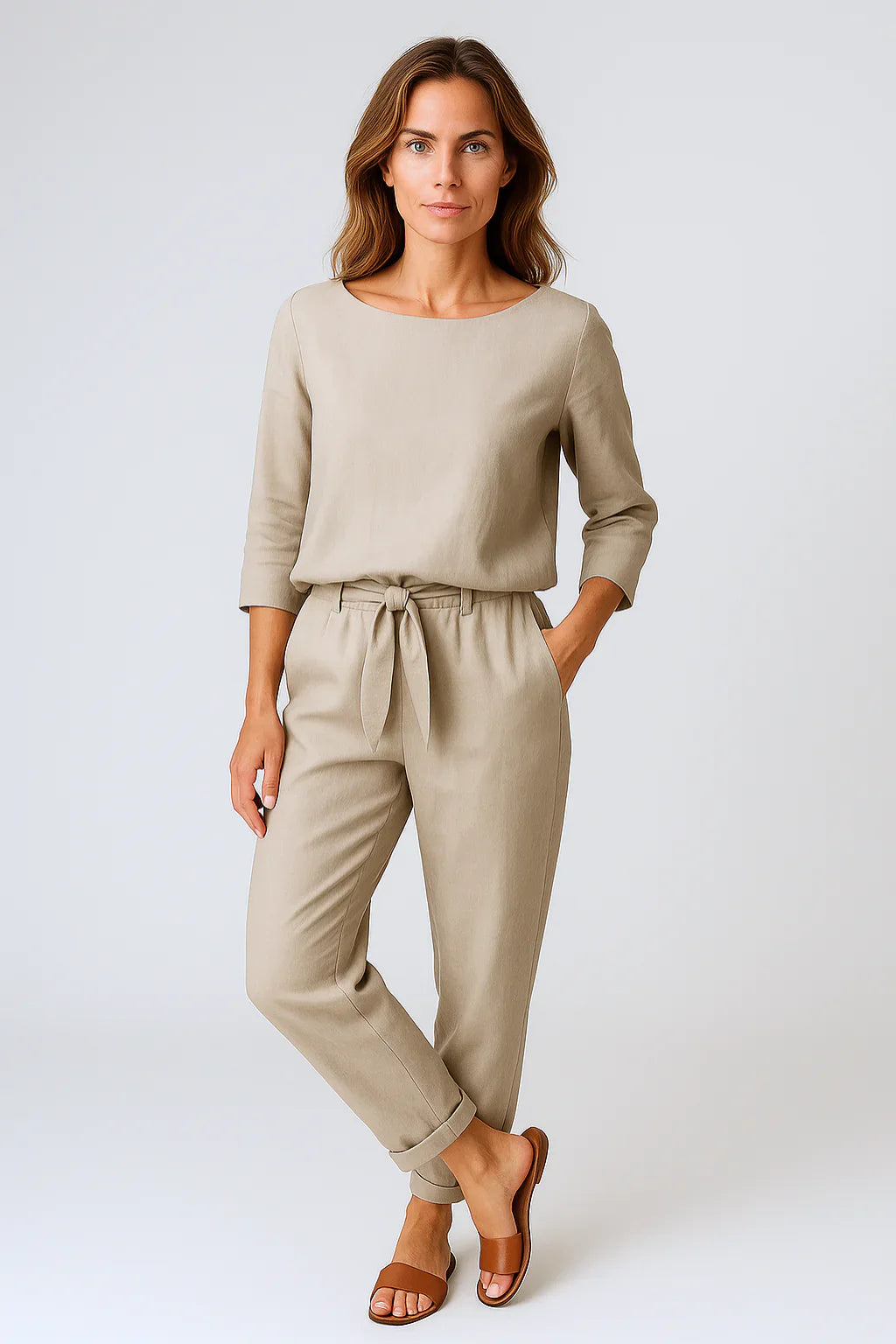 Theana - Elegant 2stk Åndbart Bomuldssæt