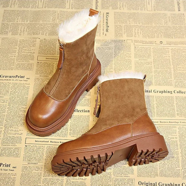 Alma - Bottes Cuir et Daim Doublure Fourrure