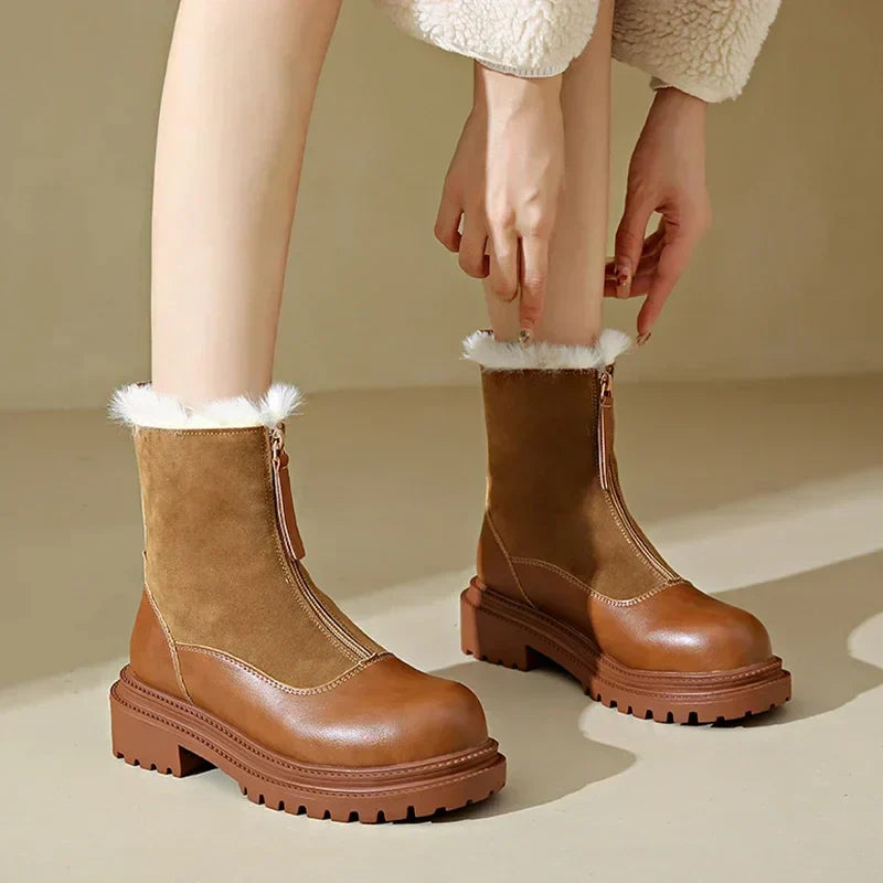 Alma - Bottes Cuir et Daim Doublure Fourrure
