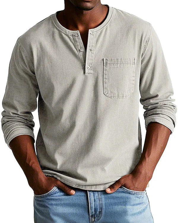 Sebastian - Retro Košile z Prémiového Lehkého Denimu