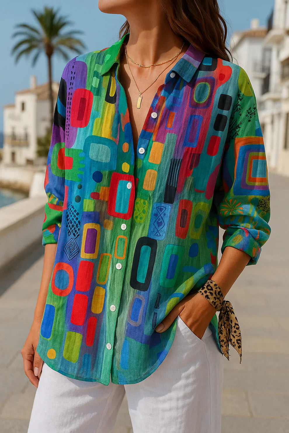 Anaelle - Kunstnerisk Skjorte i Blød & Let Bomuld