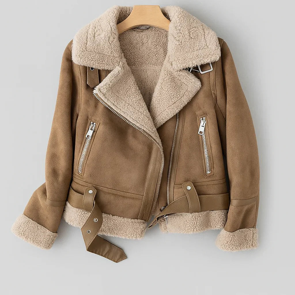 Dounia - Fleece Letcová Semišová Bunda