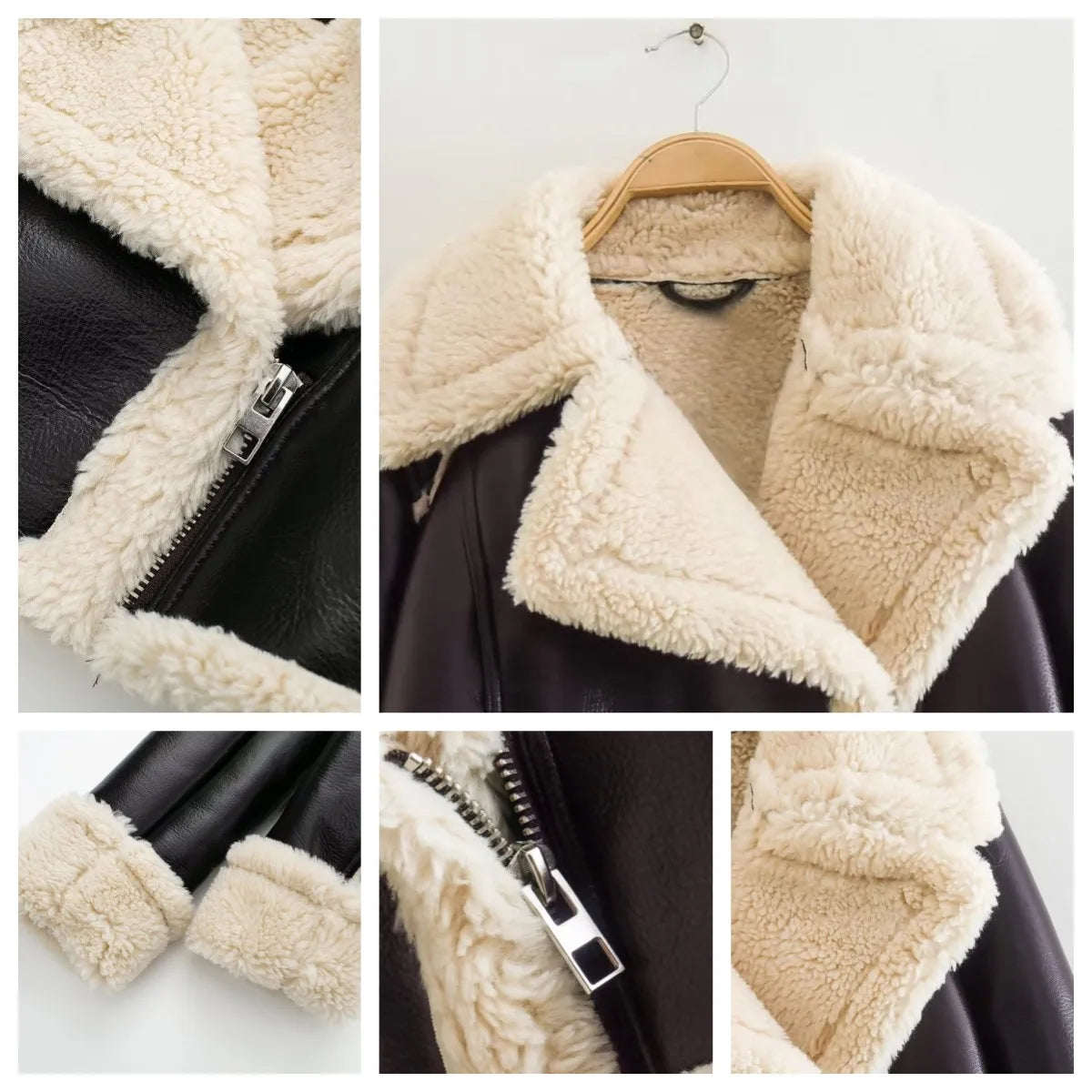 Bucarest - Veste en Cuir et Mouton Vegan Supérieur