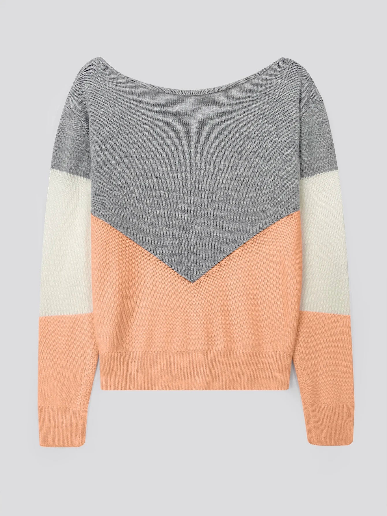 Leslie - Pull en Maille Tricolore Géométrique