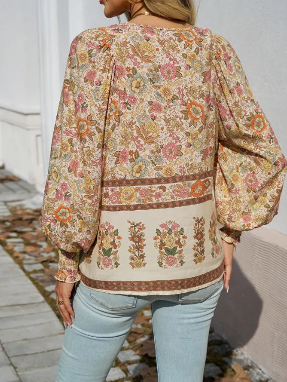 Albane - Blouse Fleurie Bohème Chic
