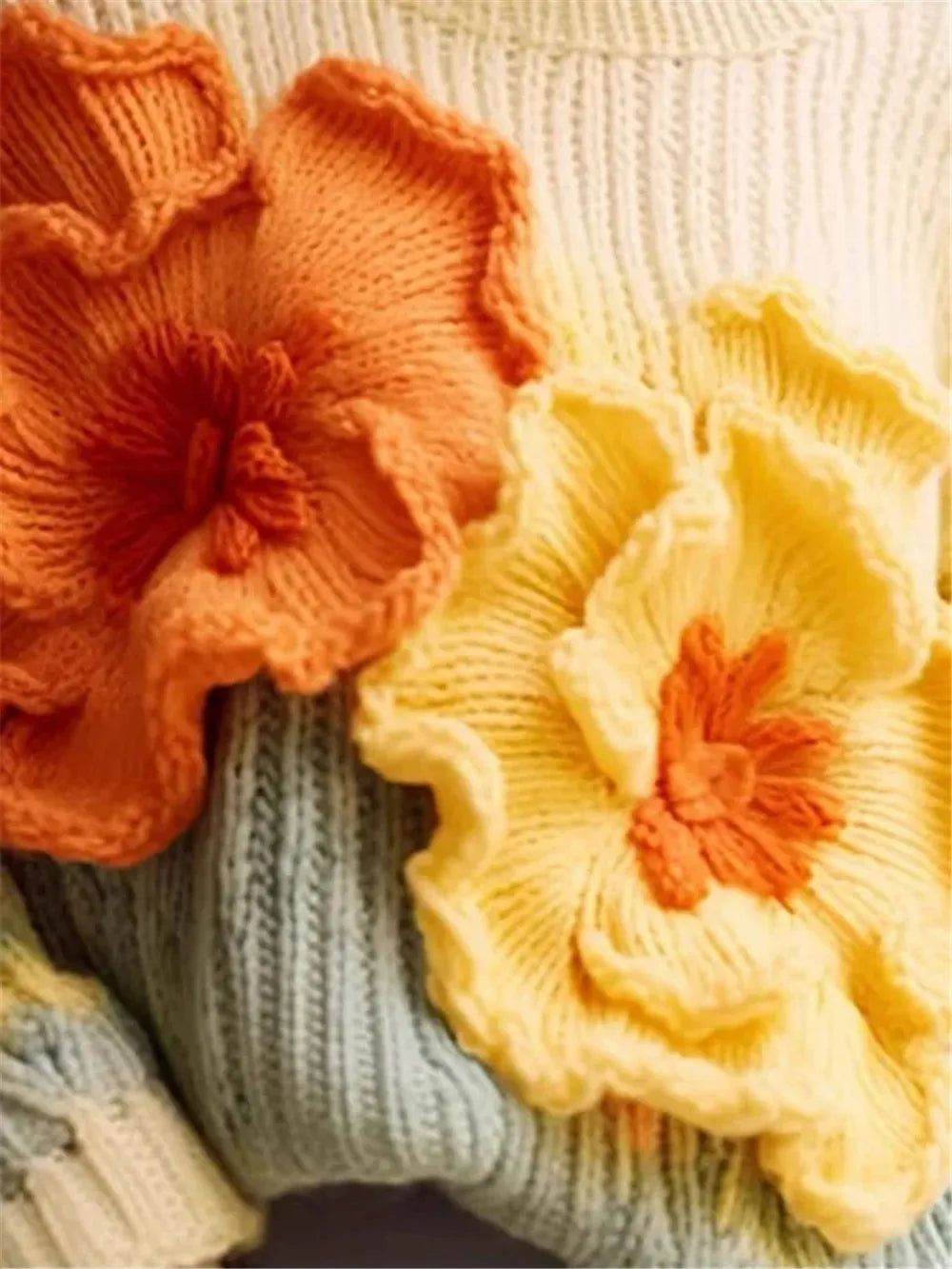 Sepal - Pull Fleurs 3D en Tricot Premium