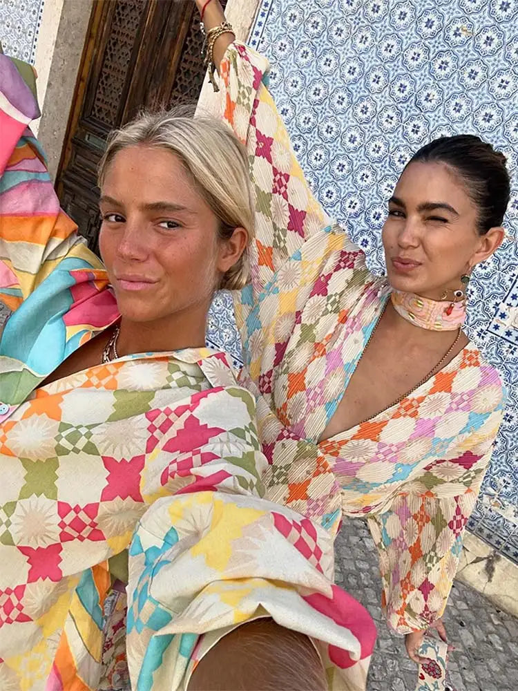 Selena - Robe Longue Bohème Colorée