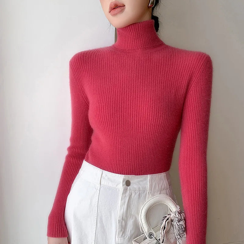 Elmas - Priliehavý Elegantný Kašmírový Sveter s Rolákom