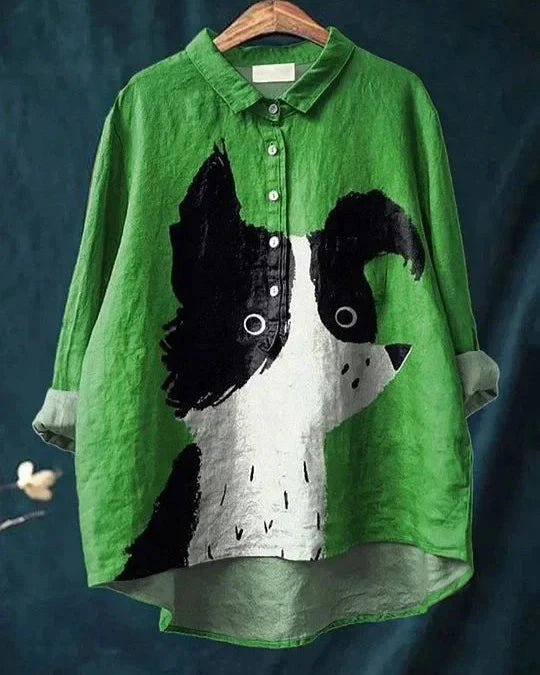 Shun - Kunstnerisk Dyreprint Bomuldsbluse