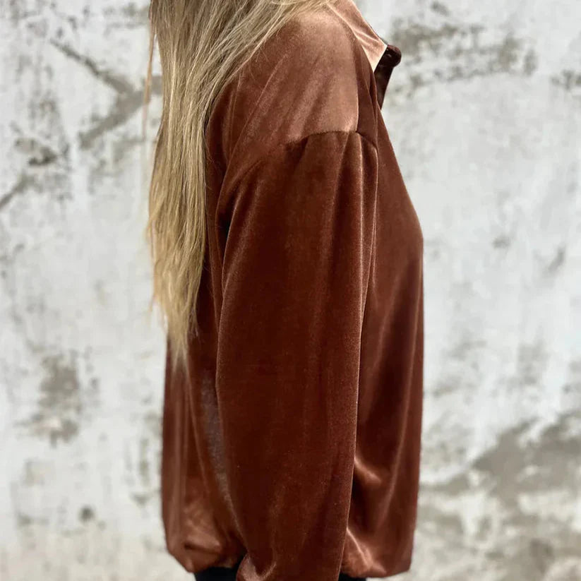 Sloane - Chemise Boutonnée en Velours Premium